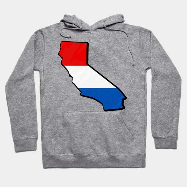 Red, White, and Blue California Outline Hoodie by Mookle